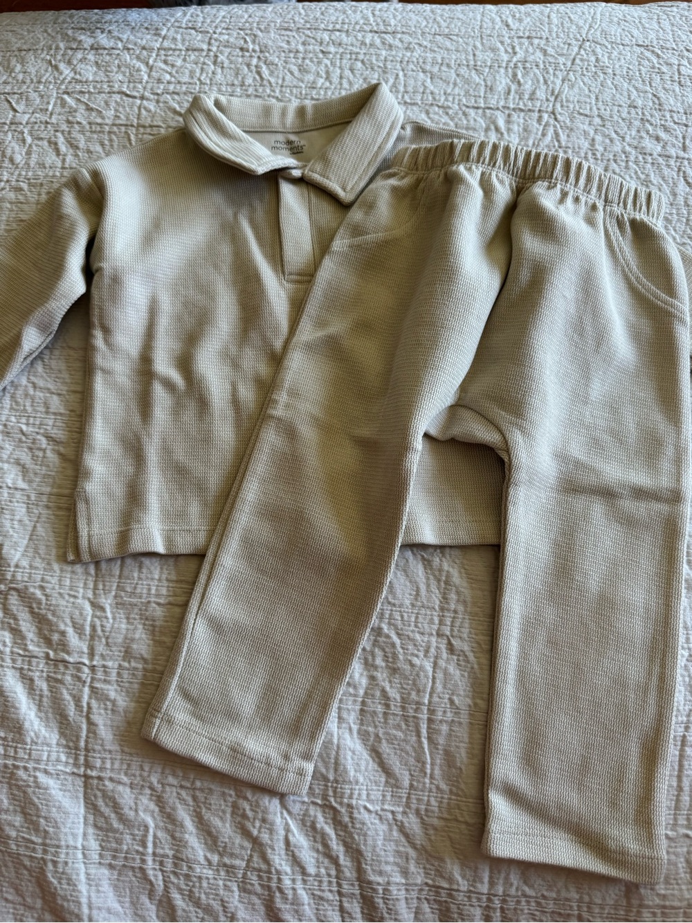 modern moments Neutral Cream Waffle-Knit Two-Piece Set